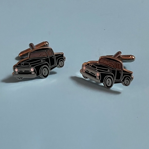 Other - 1956 Ford Black Pick-Up Truck Silver Tone Cuff Links